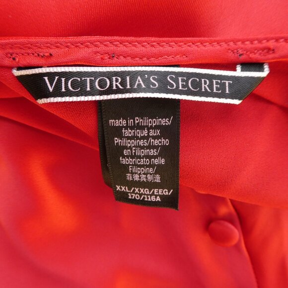 Victoria's Secret Red Liquid Satin Slip Dress Side Buttons Lace Panels Adj Strap - Picture 7 of 9